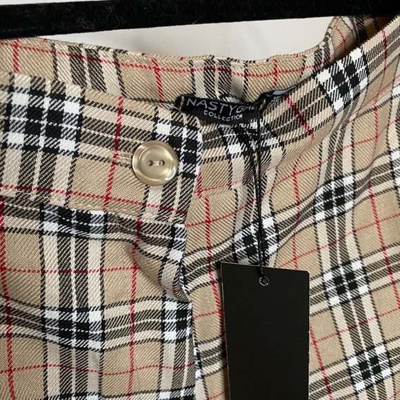 Nasty Gal Beige Checked Pants - Picture 5 of 7